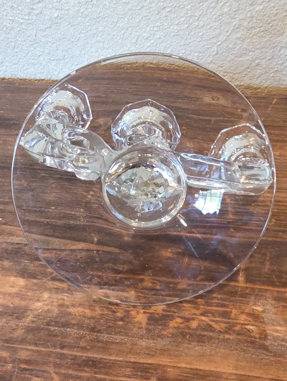 Vintage Heisey Cascade #142 3-lite Crystal Candlestick Holder
